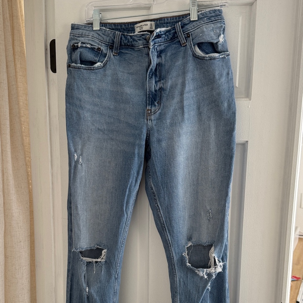 Abercrombie & Fitch Light Blue Distressed Jeans
